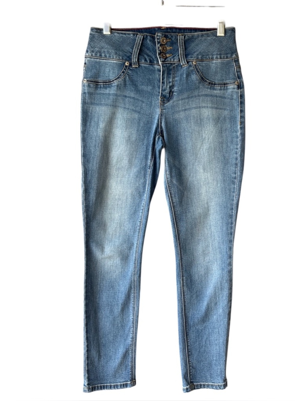 One 5 One Skinny Jegging Mid-Rise Jeans 3 Button and Zipper Wide Belt Loops Size